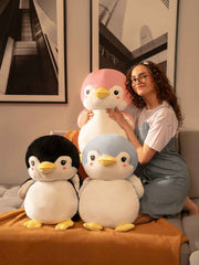 Sweet & Shy Penguin Cuddle Pillow - Cute Sofa Cushion Living Room Decor