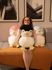 Sweet & Shy Penguin Cuddle Pillow - Cute Sofa Cushion Living Room Decor