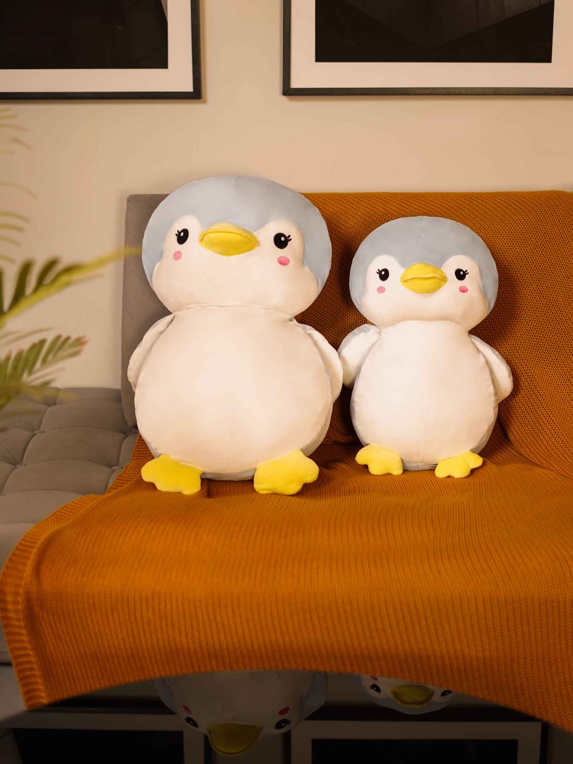 Sweet & Shy Penguin Cuddle Pillow - Cute Sofa Cushion Living Room Decor