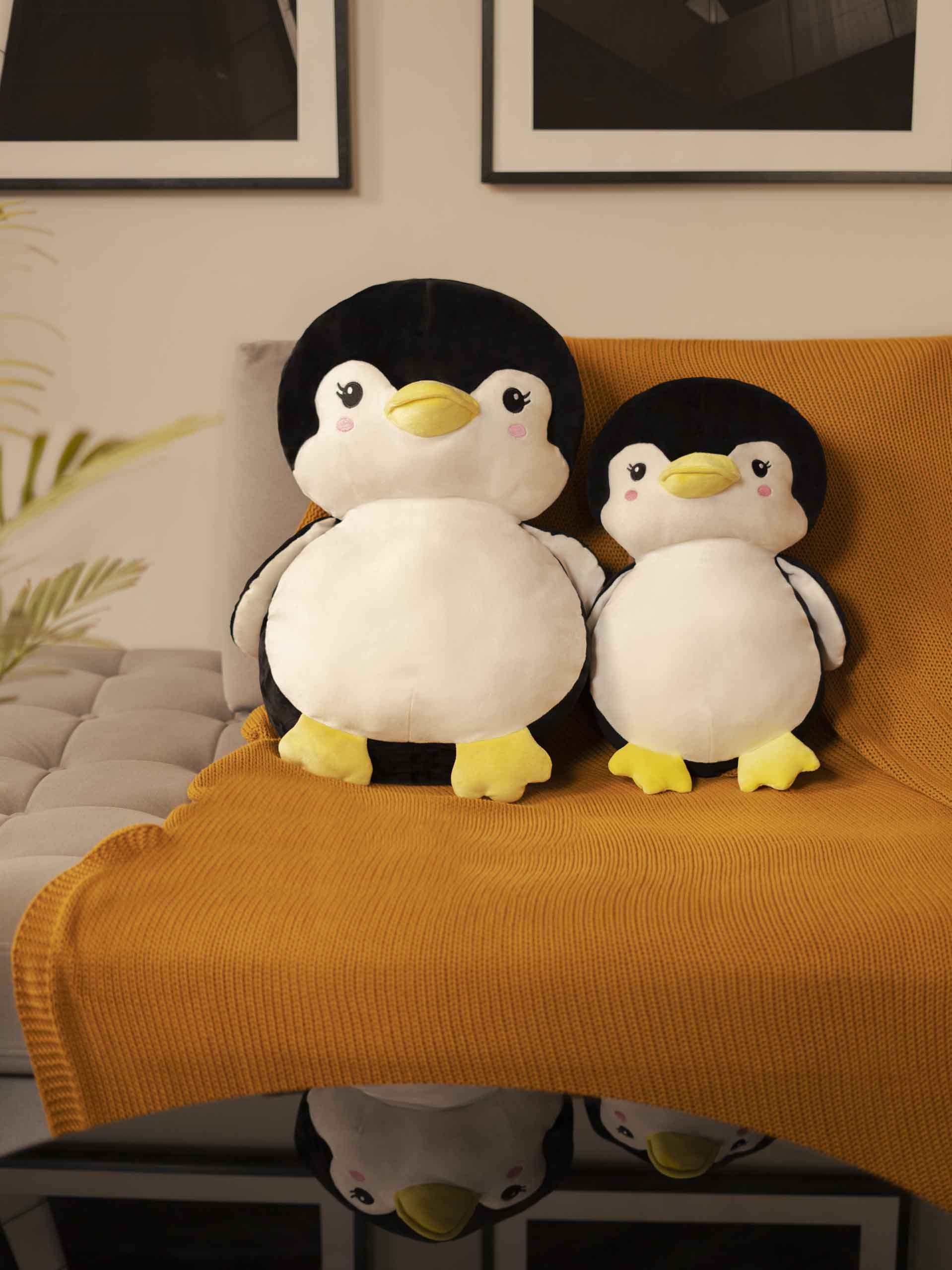 Sweet & Shy Penguin Cuddle Pillow - Cute Sofa Cushion Living Room Decor