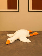 Giant Gullible Goose Cuddle Pillow - Cute White Duck Unique Living Room Decor Cushion