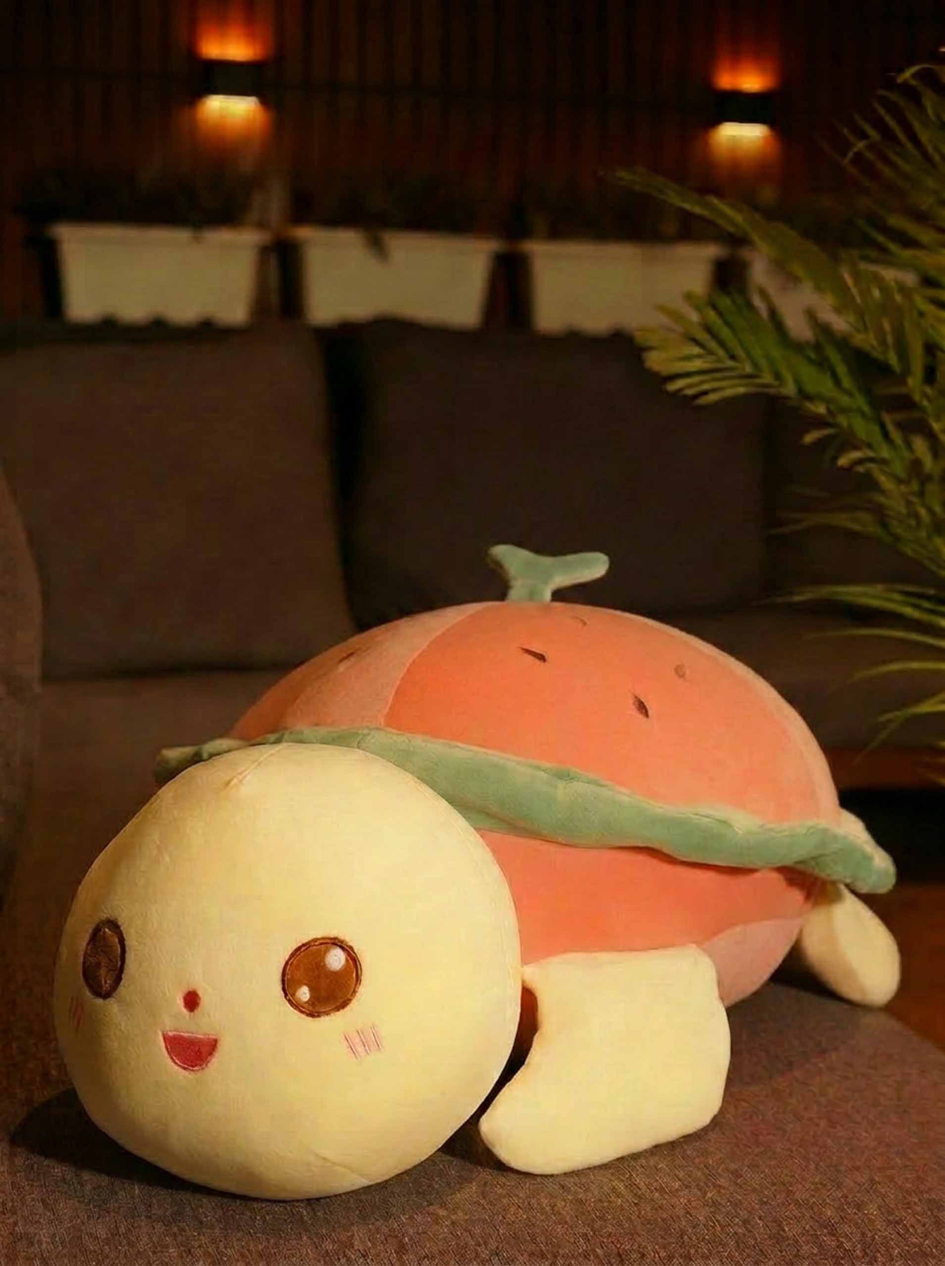 Forever Happy Watermelon Turtle Cuddle Pillow - Cute Soft Sleeping Pillow for Living Room