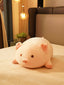 Lounging Piggy Cuddle Pillow - Cute Pink Sleeping Pillow Living Room Decor