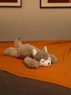 Loyal & Lovable Husky Cuddle Pillow - Soft Lifelike Dog Comforter Cushion Home Decor