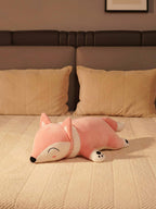 Slyly Sleepy Fox Cuddle Pillow - Cute Animated Animal Sofa Cushion