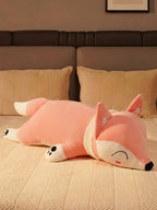 Slyly Sleepy Fox Cuddle Pillow - Cute Animated Animal Sofa Cushion