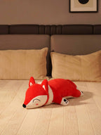 Slyly Sleepy Fox Cuddle Pillow - Cute Animated Animal Sofa Cushion