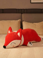 Slyly Sleepy Fox Cuddle Pillow - Cute Animated Animal Sofa Cushion
