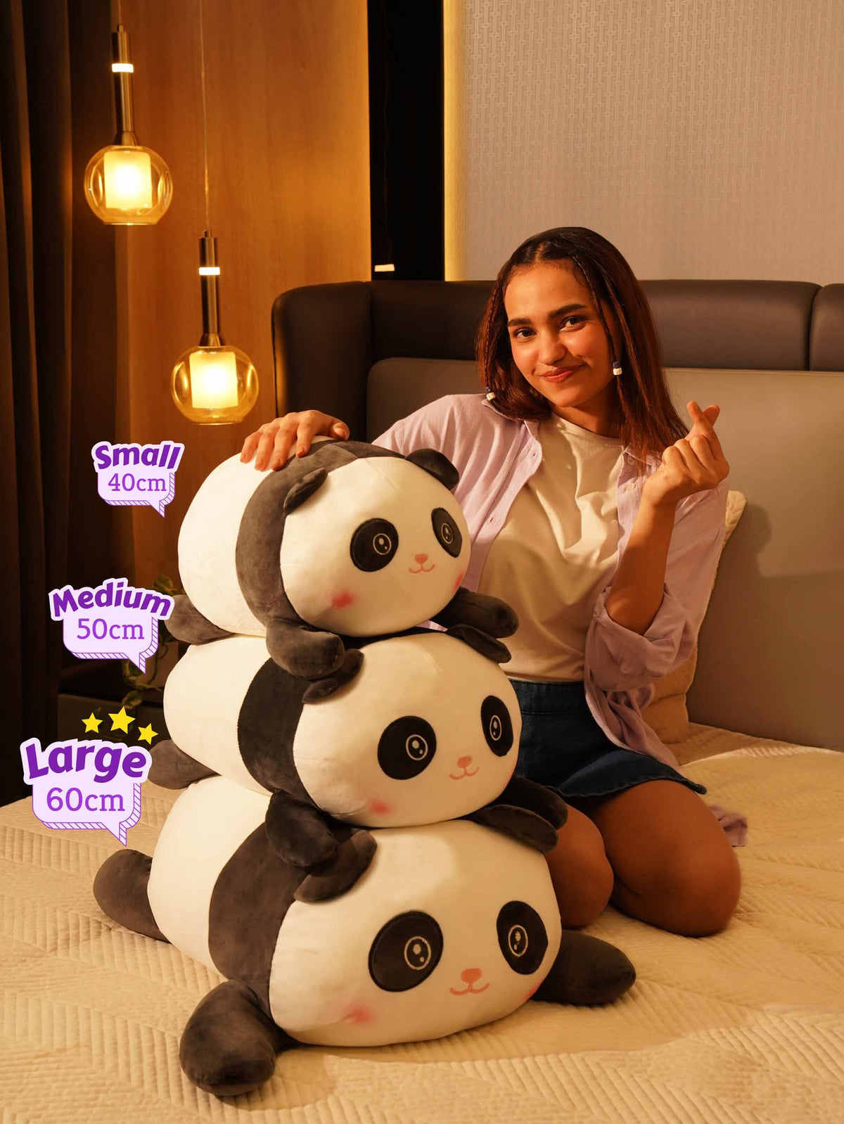 Snuggle Seeker Panda Cuddle Pillow - Cute Panda Bed Cushion Home Decor size guide