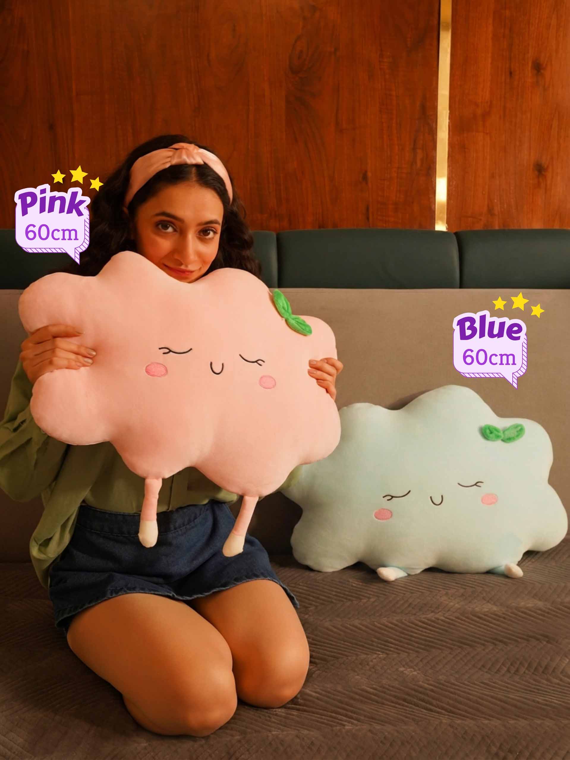 Sunny or Cloudy Blissfully Happy Comfy Cushies - Home Decor Pillow Soft & Cute Sofa Cushion