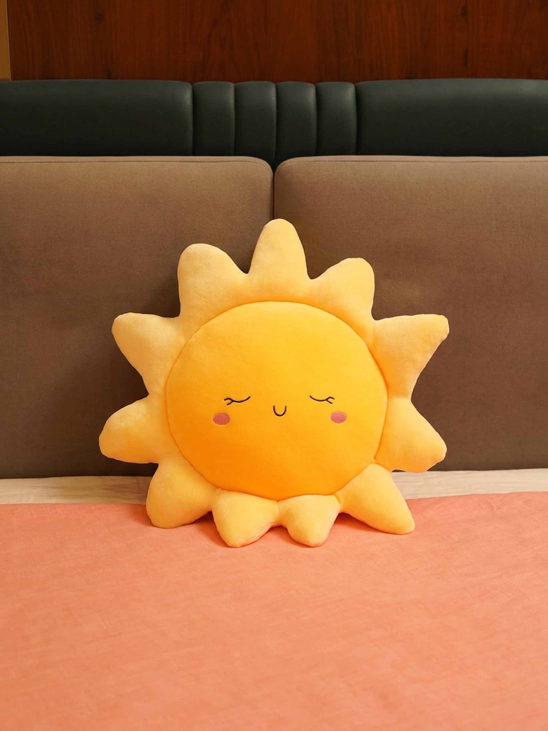Sunny or Cloudy Blissfully Happy Comfy Cushies - Home Decor Pillow Soft & Cute Sofa Cushion