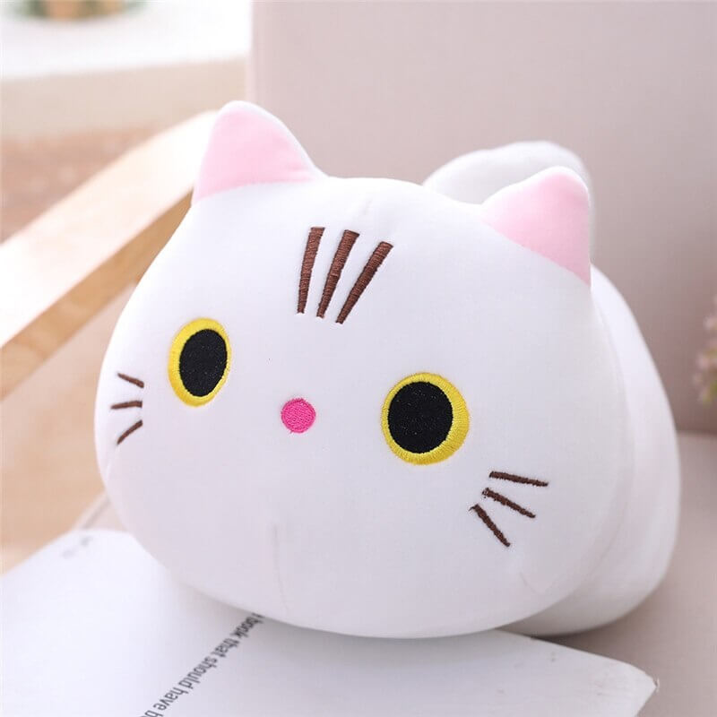 Kitty Cat Cuddle Pillow - Cylindrical Long Bedside Cute Nap Pillow for Sofa