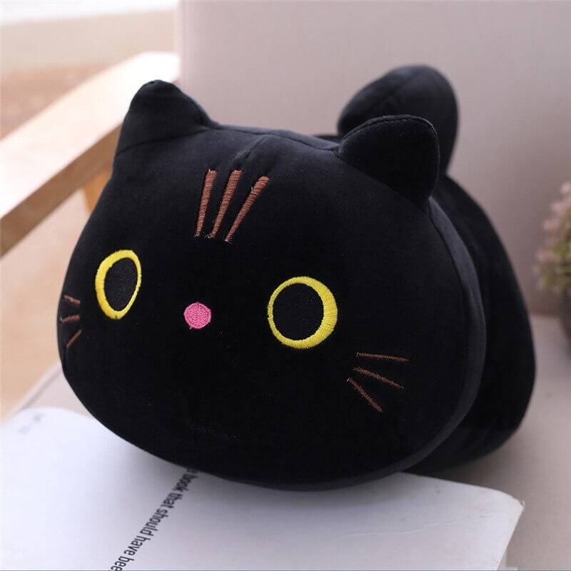 Kitty Cat Cuddle Pillow - Cylindrical Long Bedside Cute Nap Pillow for Sofa