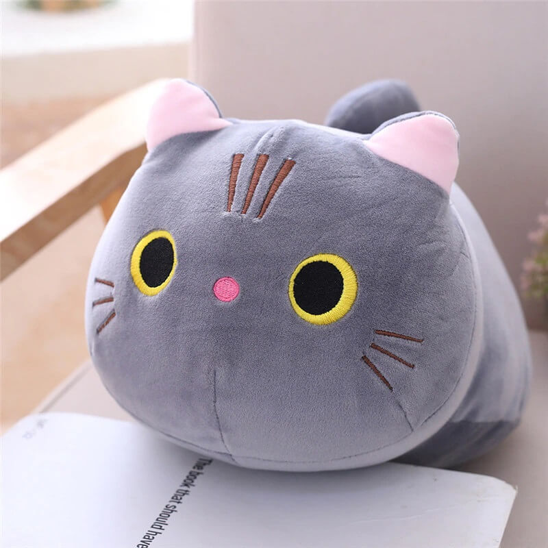 Kitty Cat Cuddle Pillow - Cylindrical Long Bedside Cute Nap Pillow for Sofa