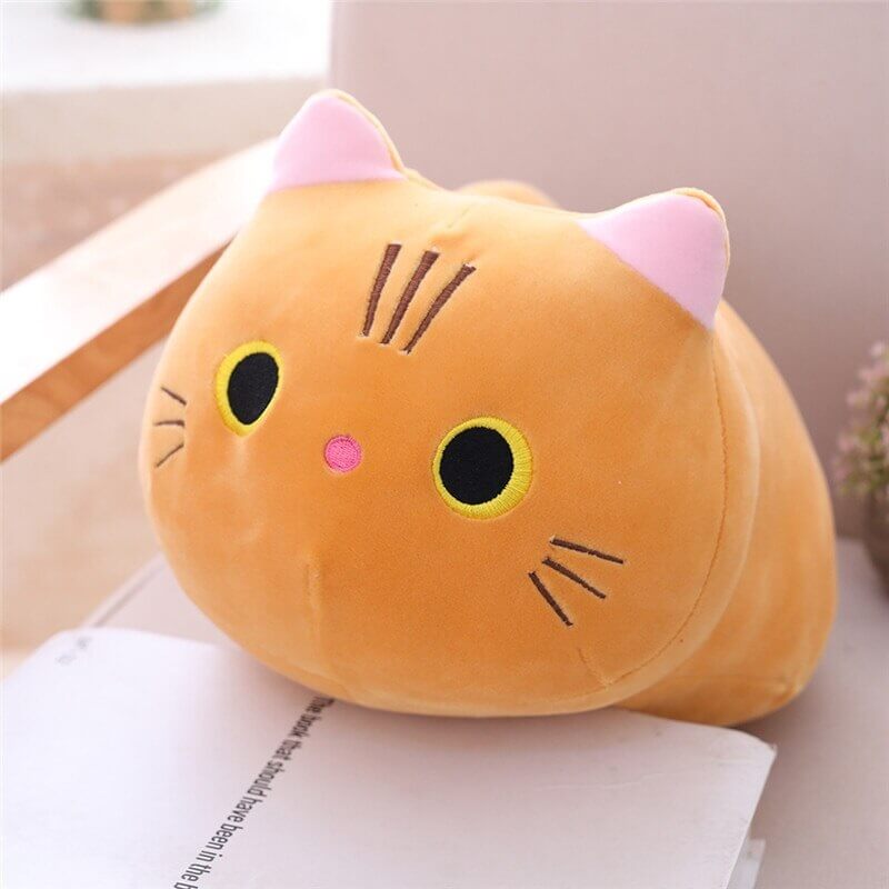 Kitty Cat Cuddle Pillow - Cylindrical Long Bedside Cute Nap Pillow for Sofa