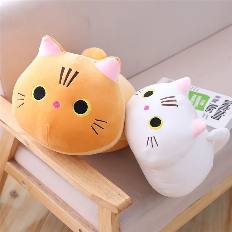 Kitty Cat Cuddle Pillow - Cylindrical Long Bedside Cute Nap Pillow for Sofa