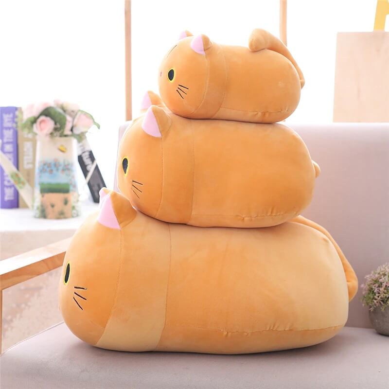 Kitty Cat Cuddle Pillow - Cylindrical Long Bedside Cute Nap Pillow for Sofa